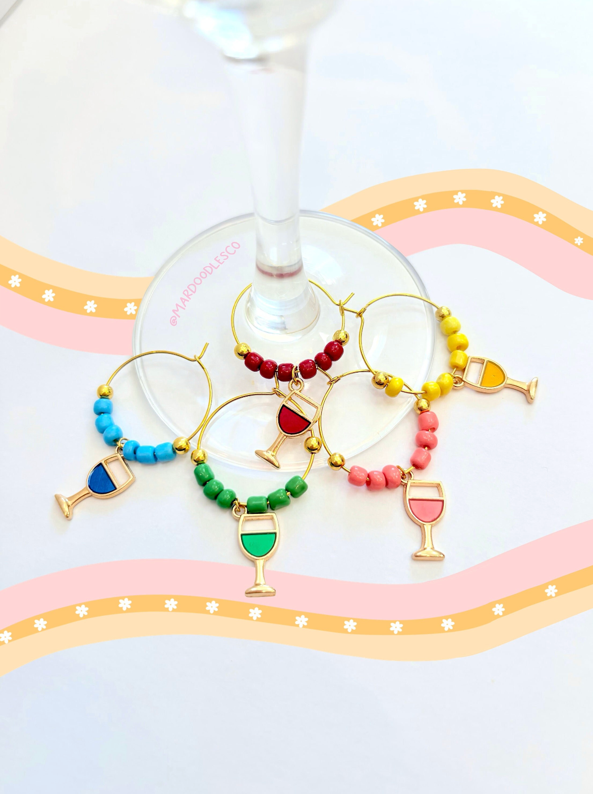 Multicolor Wine Glass Wine Charms