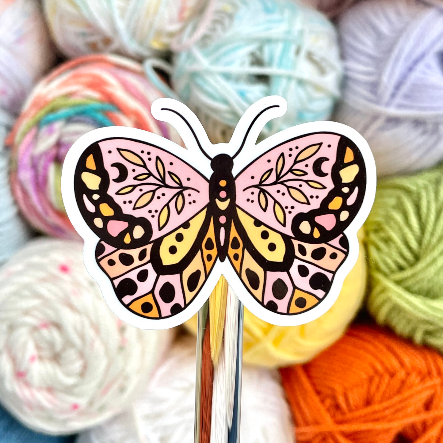Floral Moth Sticker