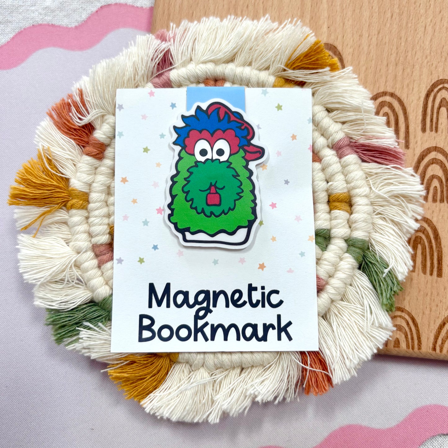 Green Mascot Magnetic Bookmark