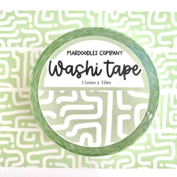 Green Squiggle Washi Tape