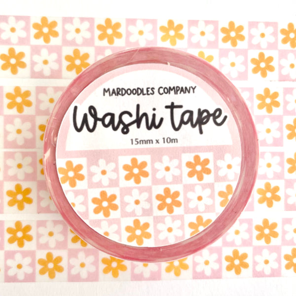 Checkered Daisy Washi Tape
