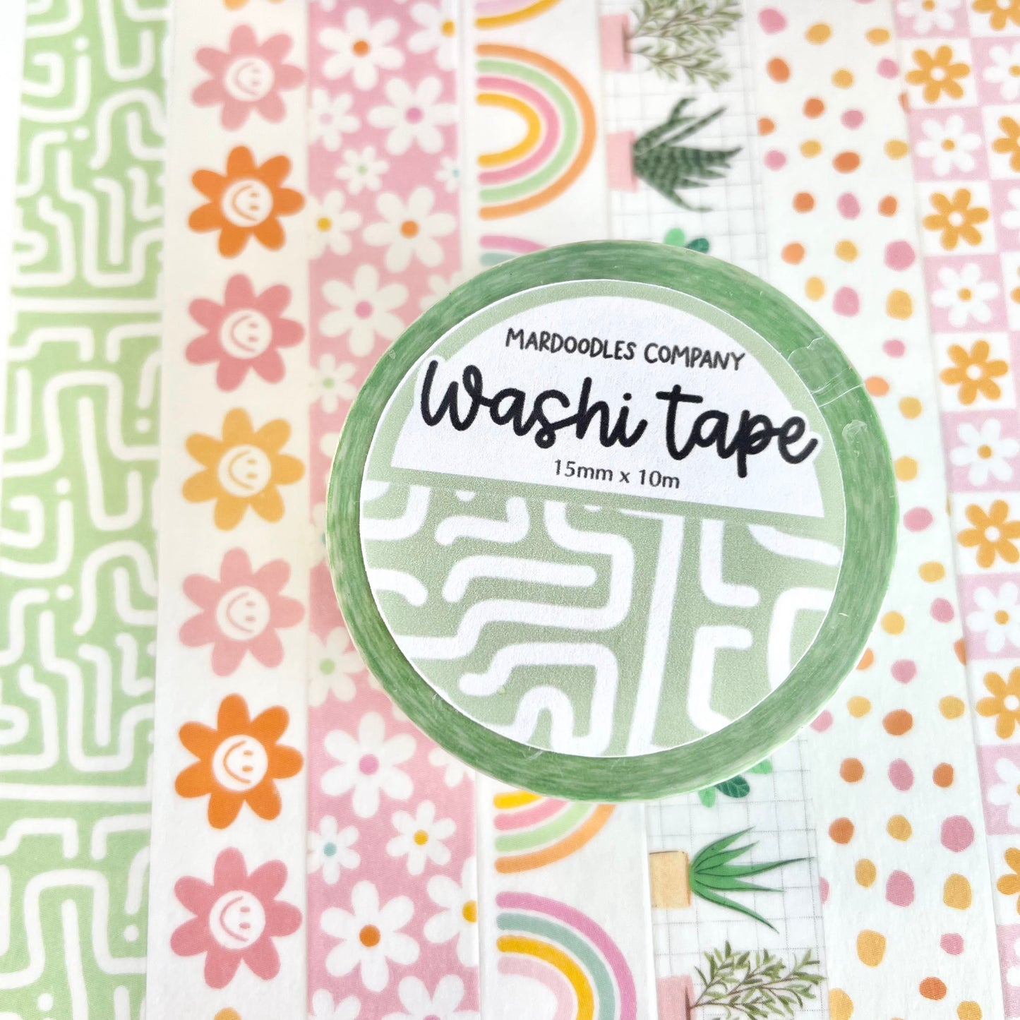 Green Squiggle Washi Tape