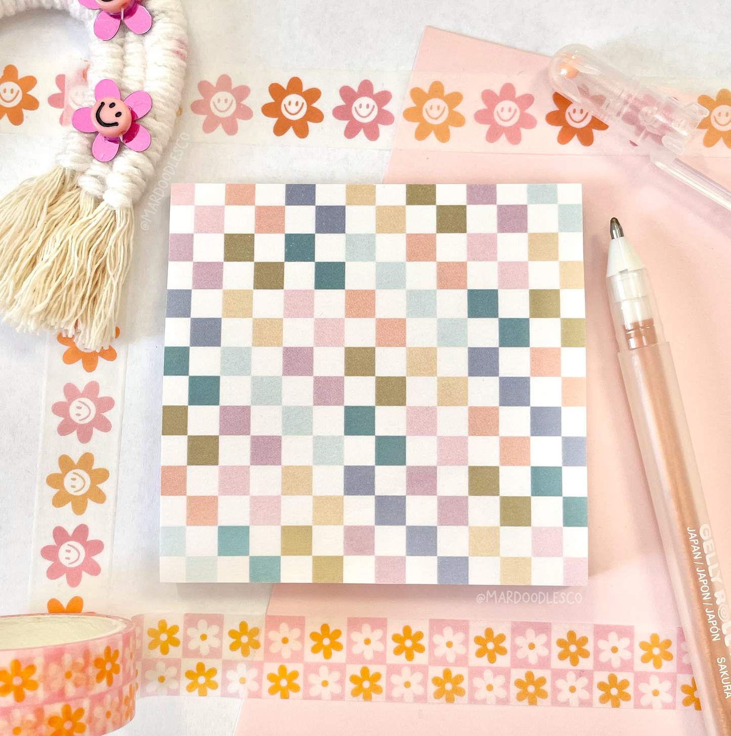 Checkered Sticky Notes