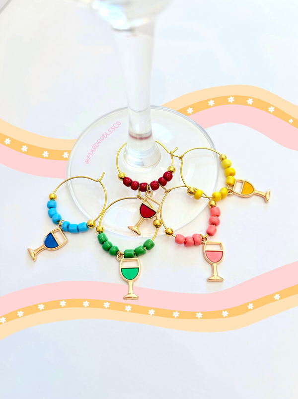 Multicolor Wine Glass Wine Charms