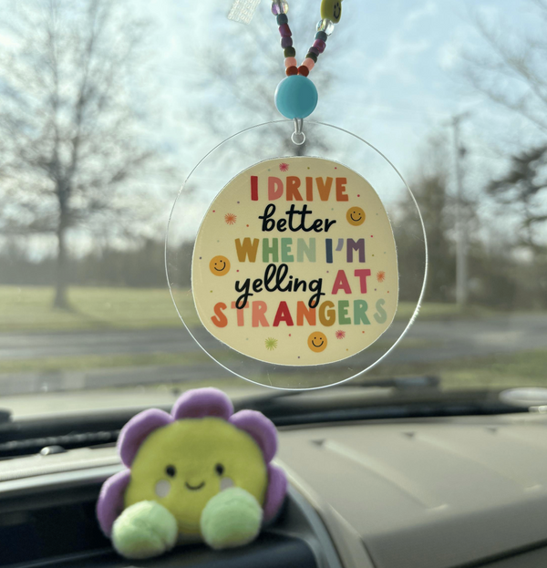 Yelling at Strangers Car Charm