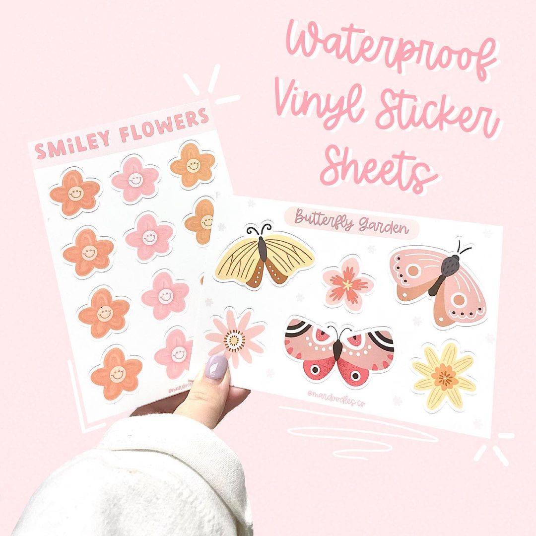 Smiley Flowers Sticker Sheet