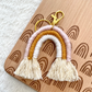 Pink and Mustard Rainbow Keychain