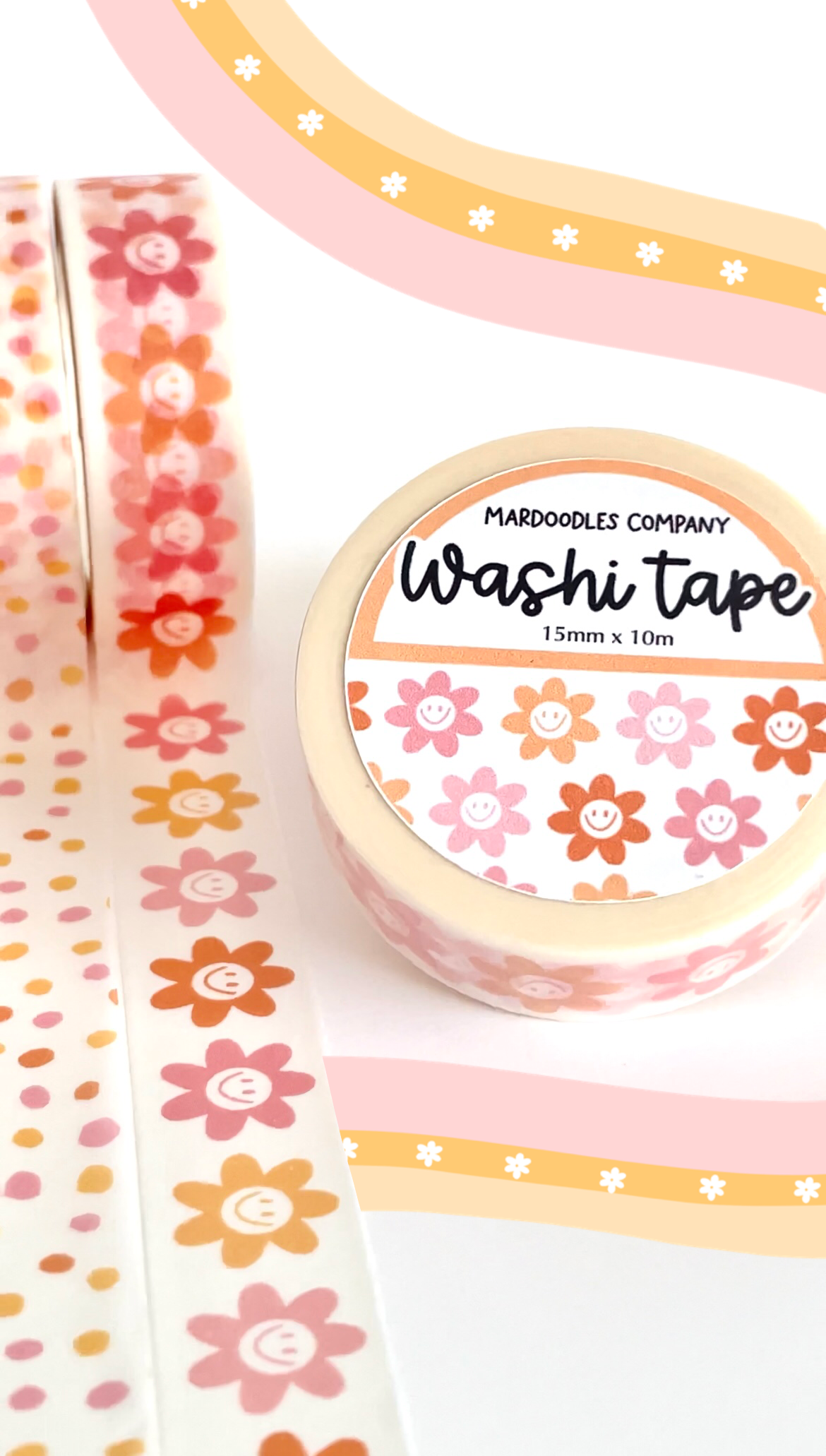 Smiley Face Flower Washi Tape