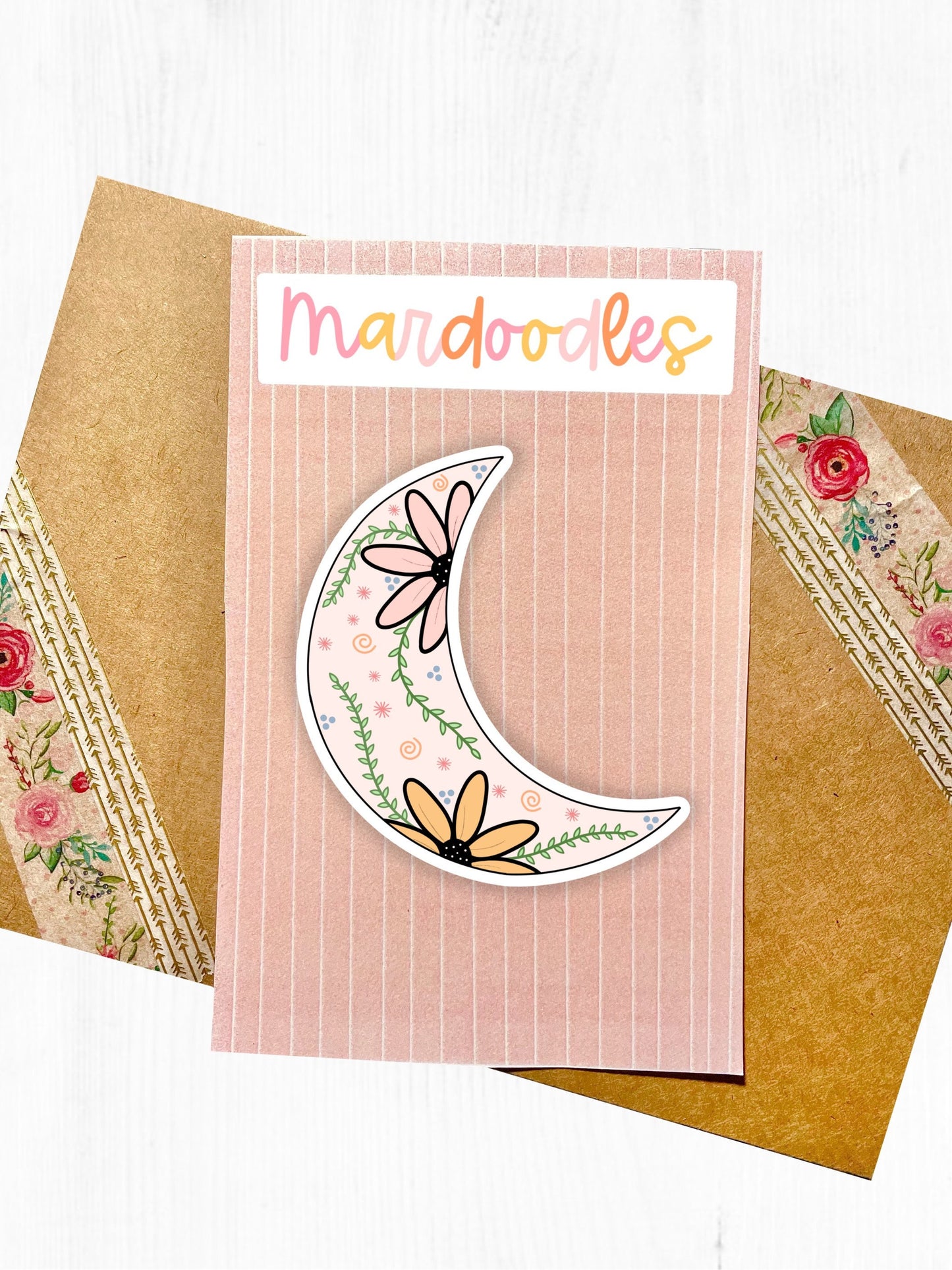 Floral Moon Sticker