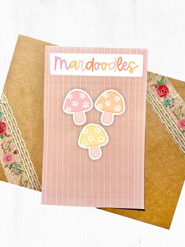 Mini Floral Mushroom Sticker Pack