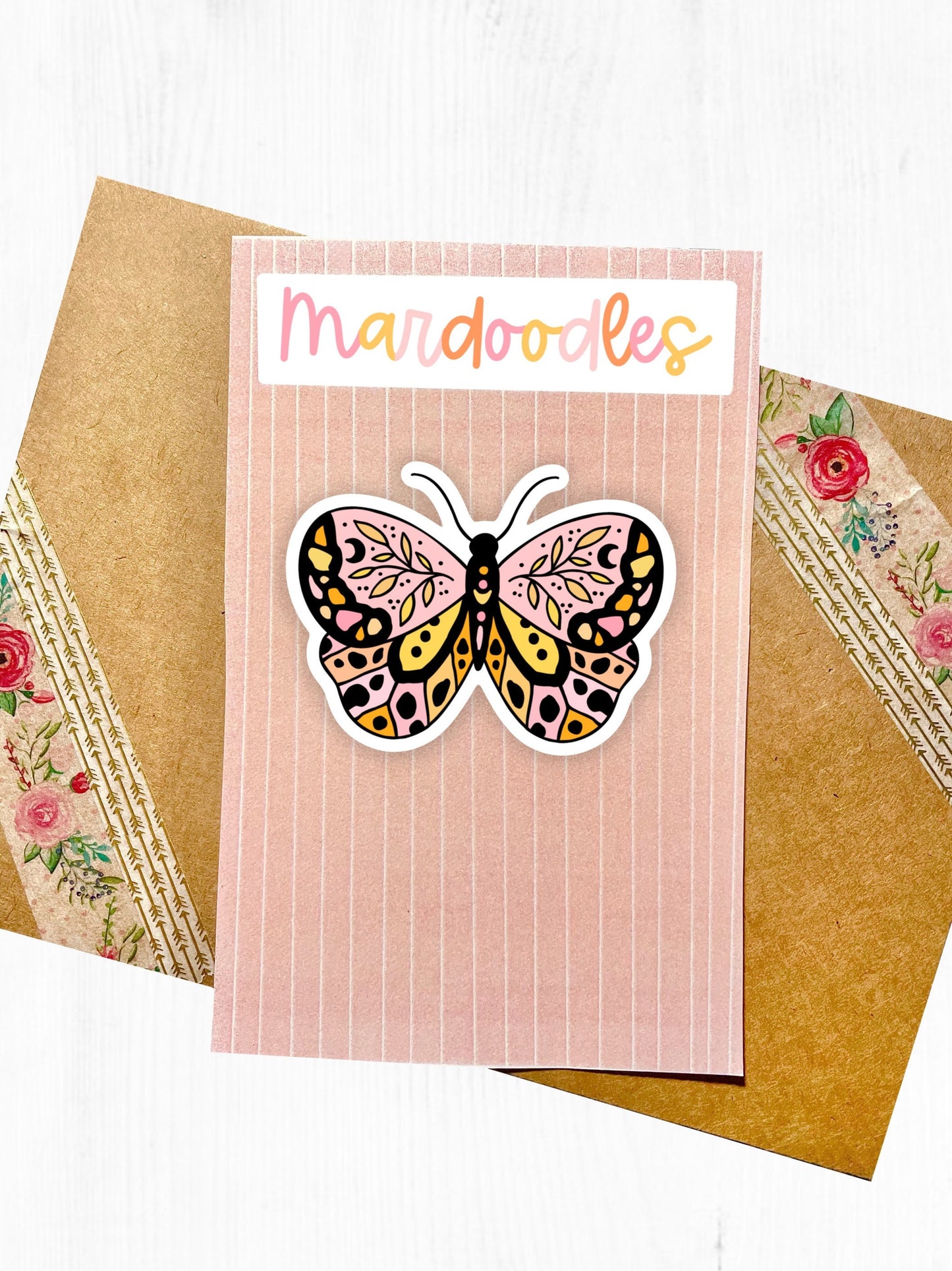 Floral Moth Sticker