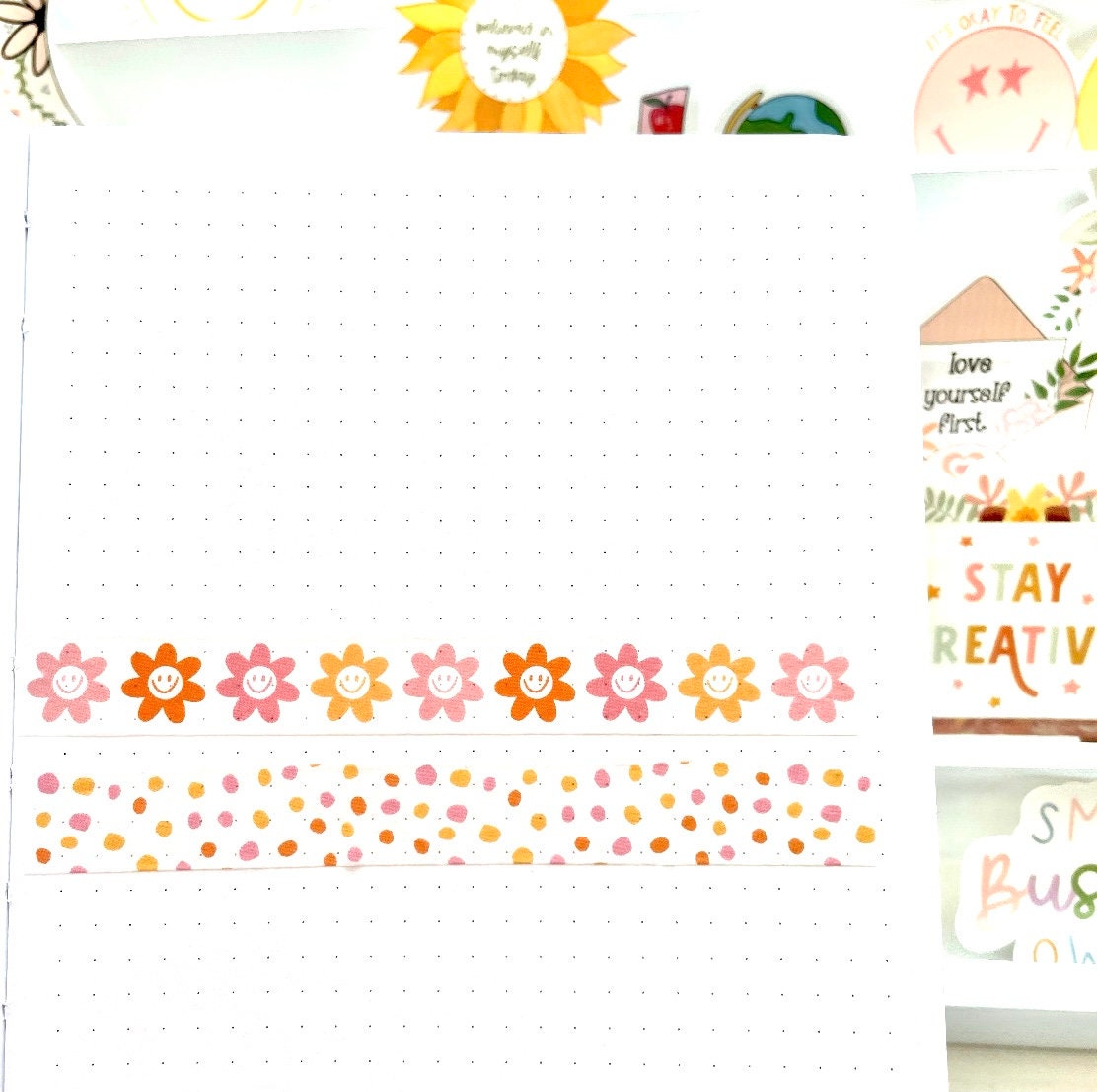 Smiley Face Flower Washi Tape