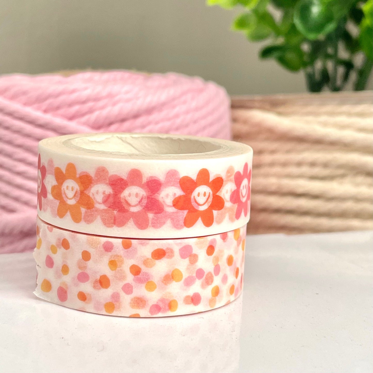 Smiley Face Flower Washi Tape