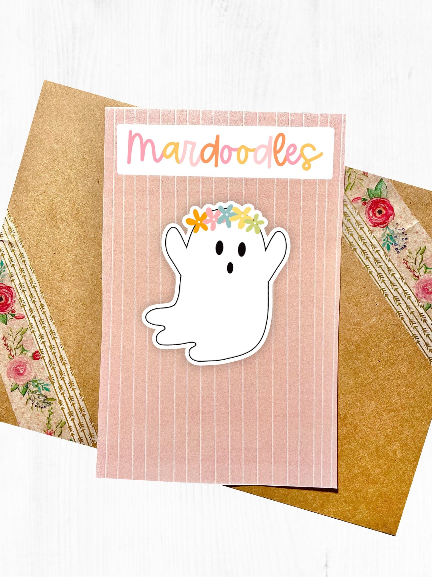 Flower Crown Ghost Sticker
