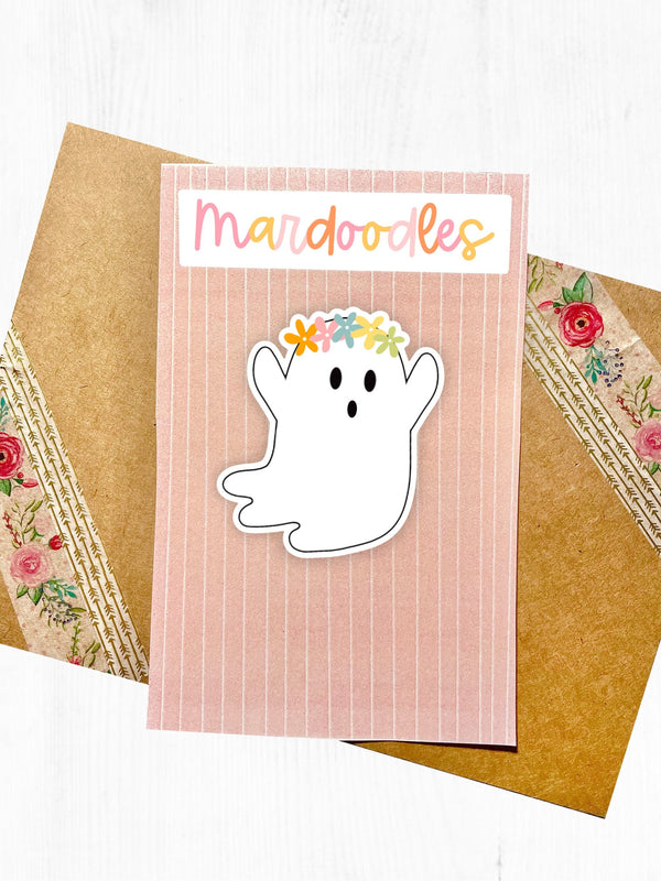 Flower Crown Ghost Sticker
